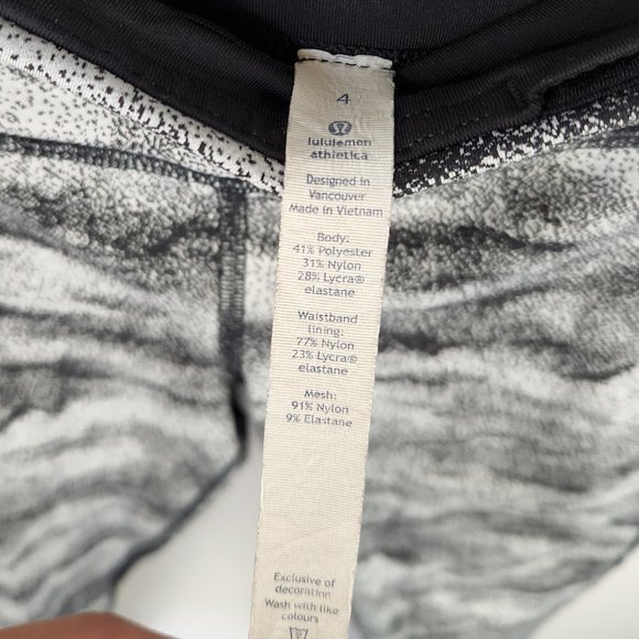 Lululemon Pace Rival Crop 19" Power Luxtreme Suited Jacquard Black White sz 4 - Picture 9 of 9